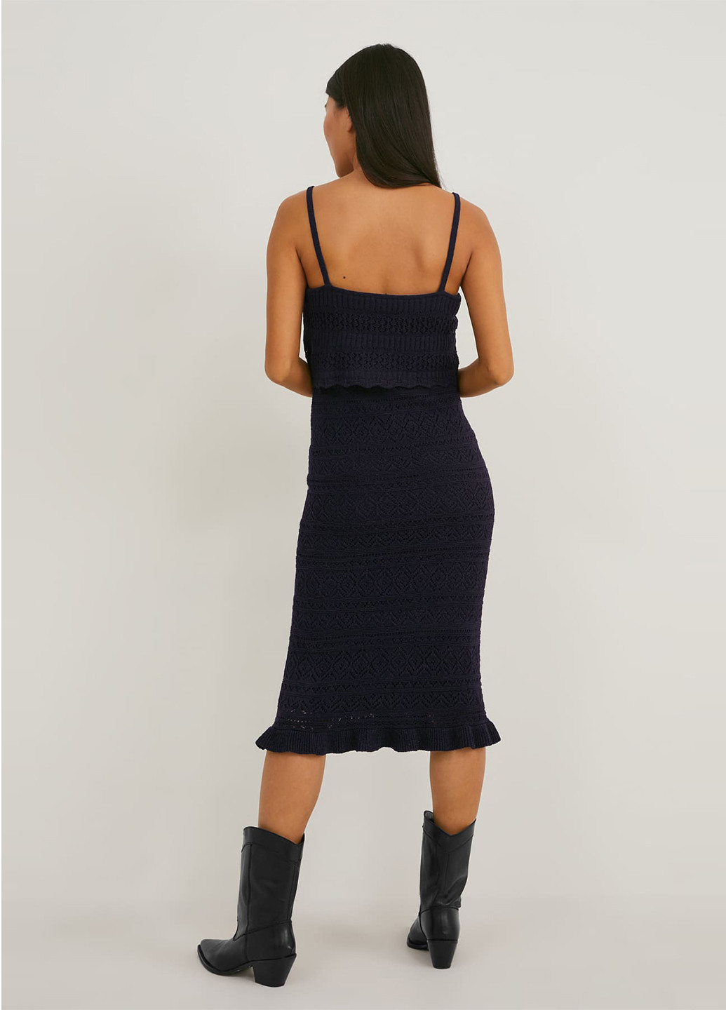 Темно-синее кэжуал платье C&A однотонное