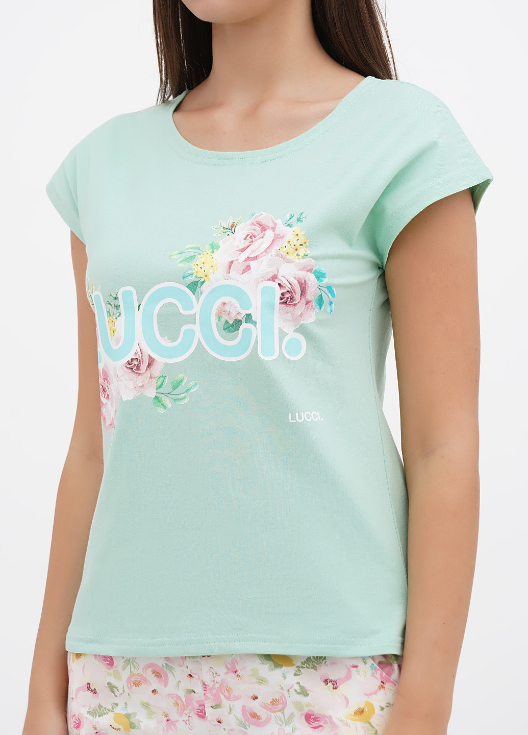 Мятная всесезон пижама (футболка, шорты) футболка + шорты Lucci