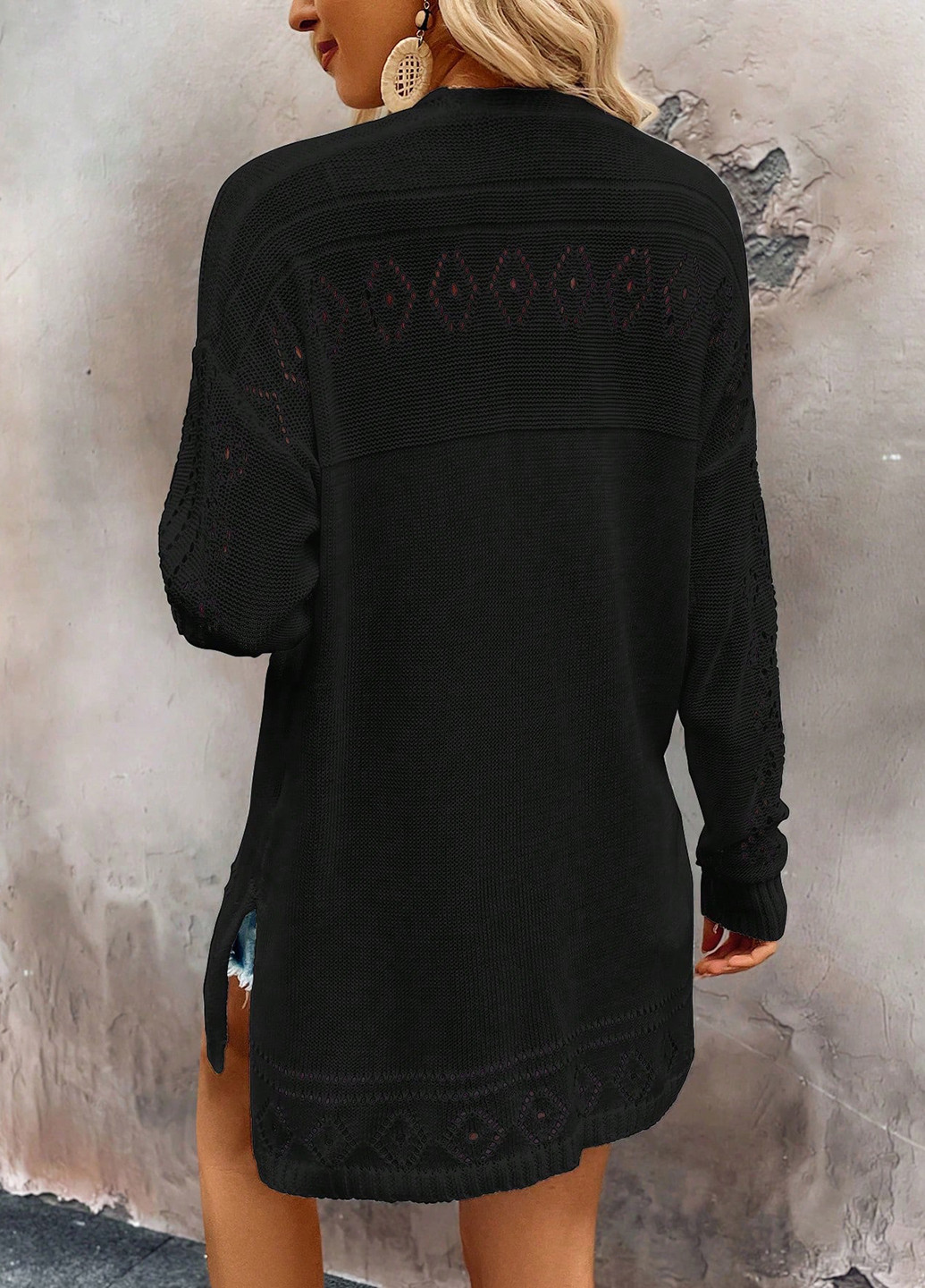 Черный демисезонный кардиган SHEIN