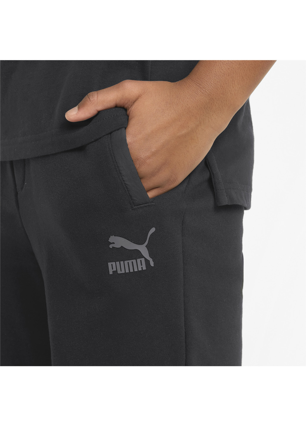 Детские шорты MATCHERS Youth Shorts Puma однотонные чёрные спортивные хлопок, нейлон, полиэстер