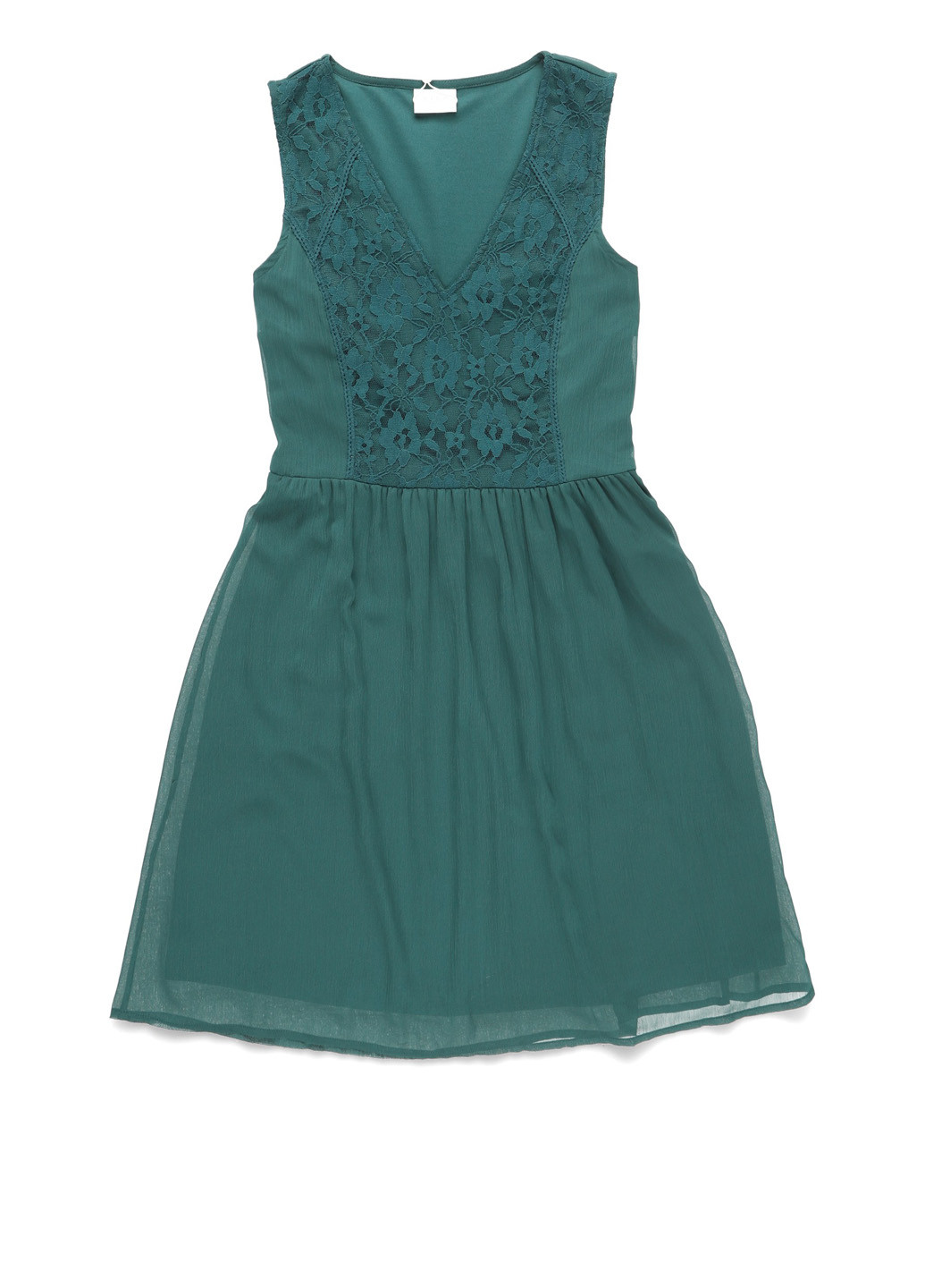 Зеленое кэжуал платье а-силуэт Vila однотонное