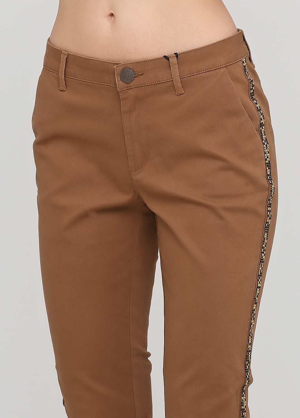 Светло-коричневые кэжуал демисезонные зауженные брюки B.C. Best Connections