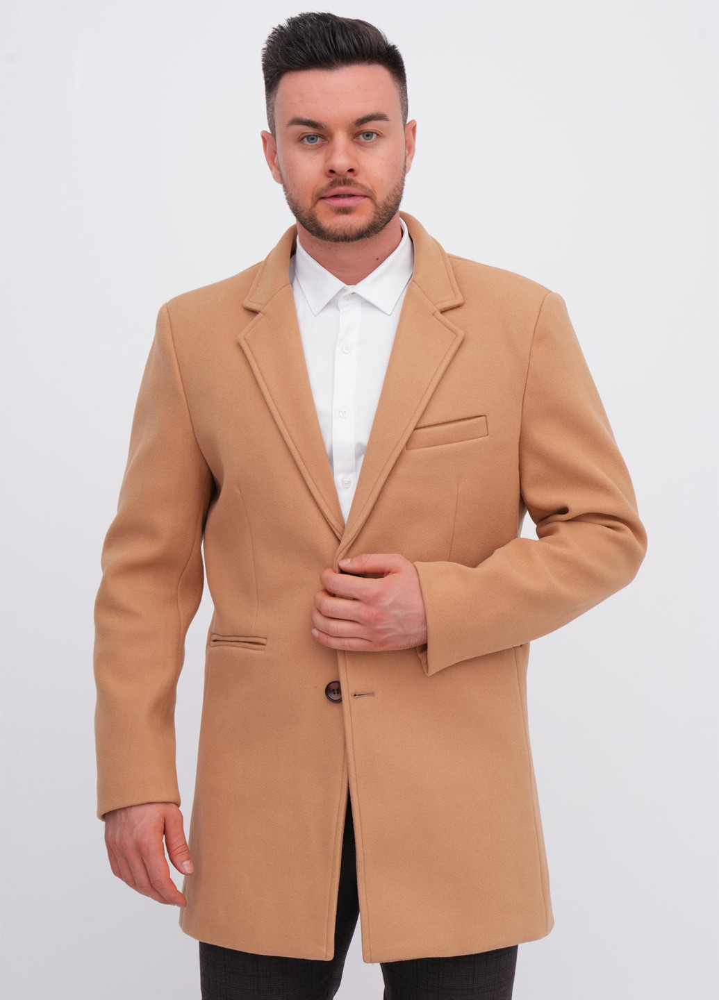 Бежеве демісезонне Пальто однобортне K.O.R