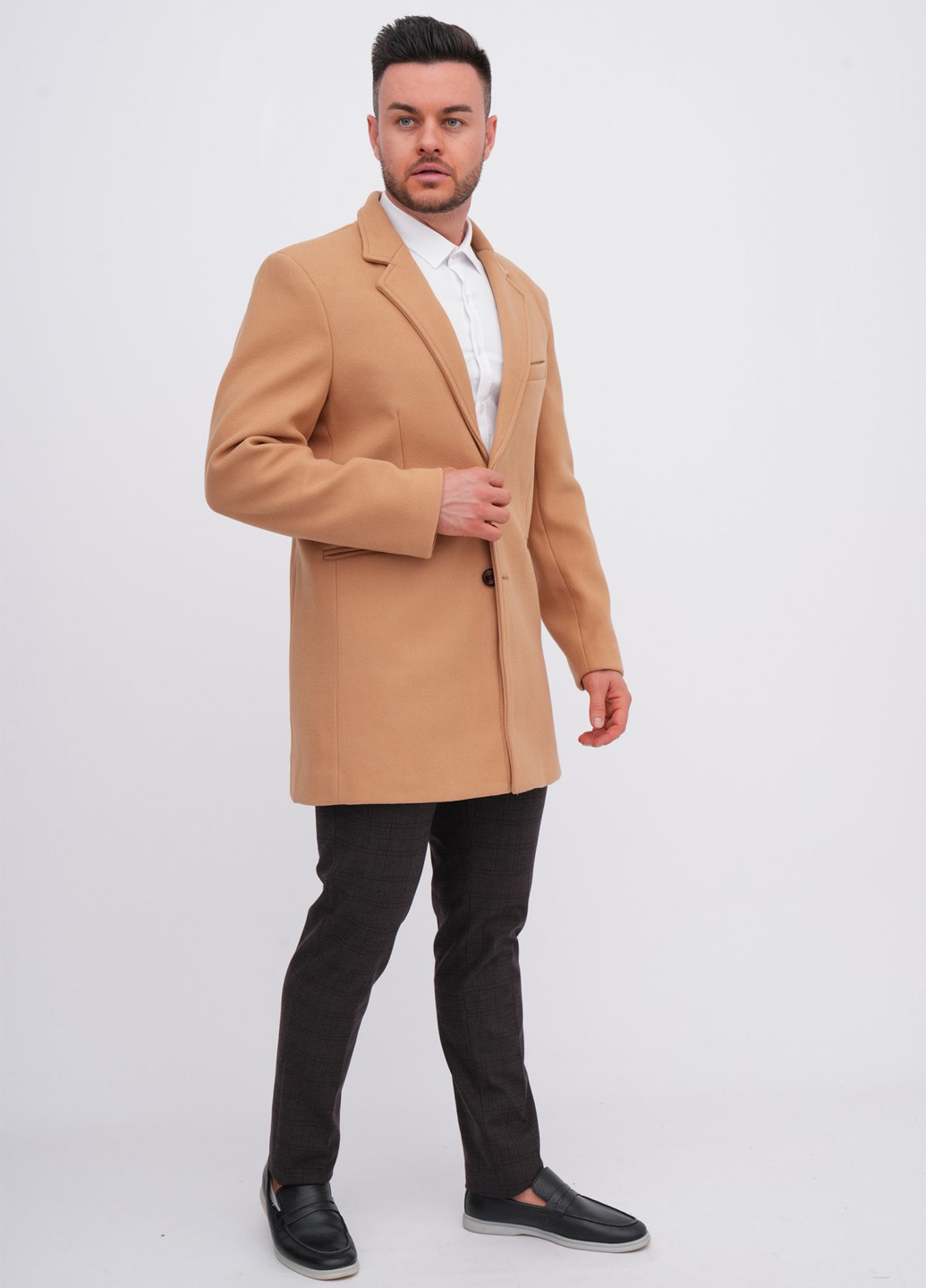 Бежеве демісезонне Пальто однобортне K.O.R