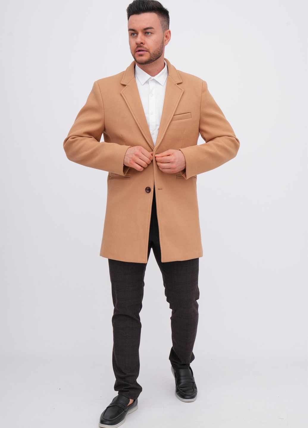 Бежеве демісезонне Пальто однобортне K.O.R