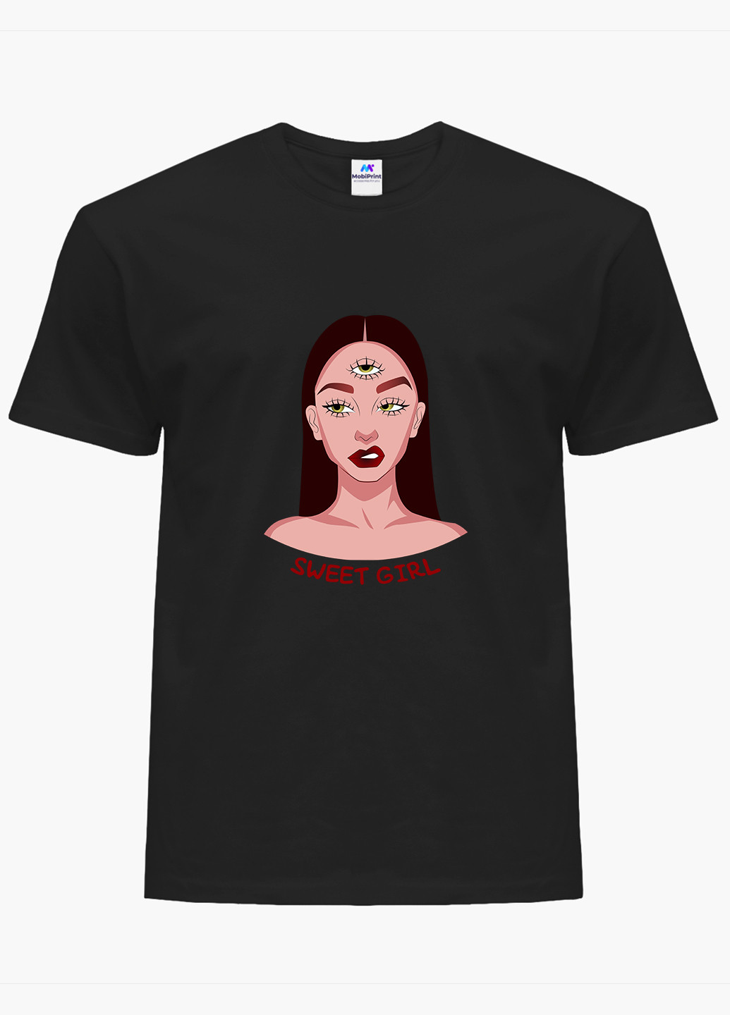 Футболка женская Милая девушка Диджитал Арт (Sweet girl Digital art) (8976-1634) XXL MobiPrint - (227212264)