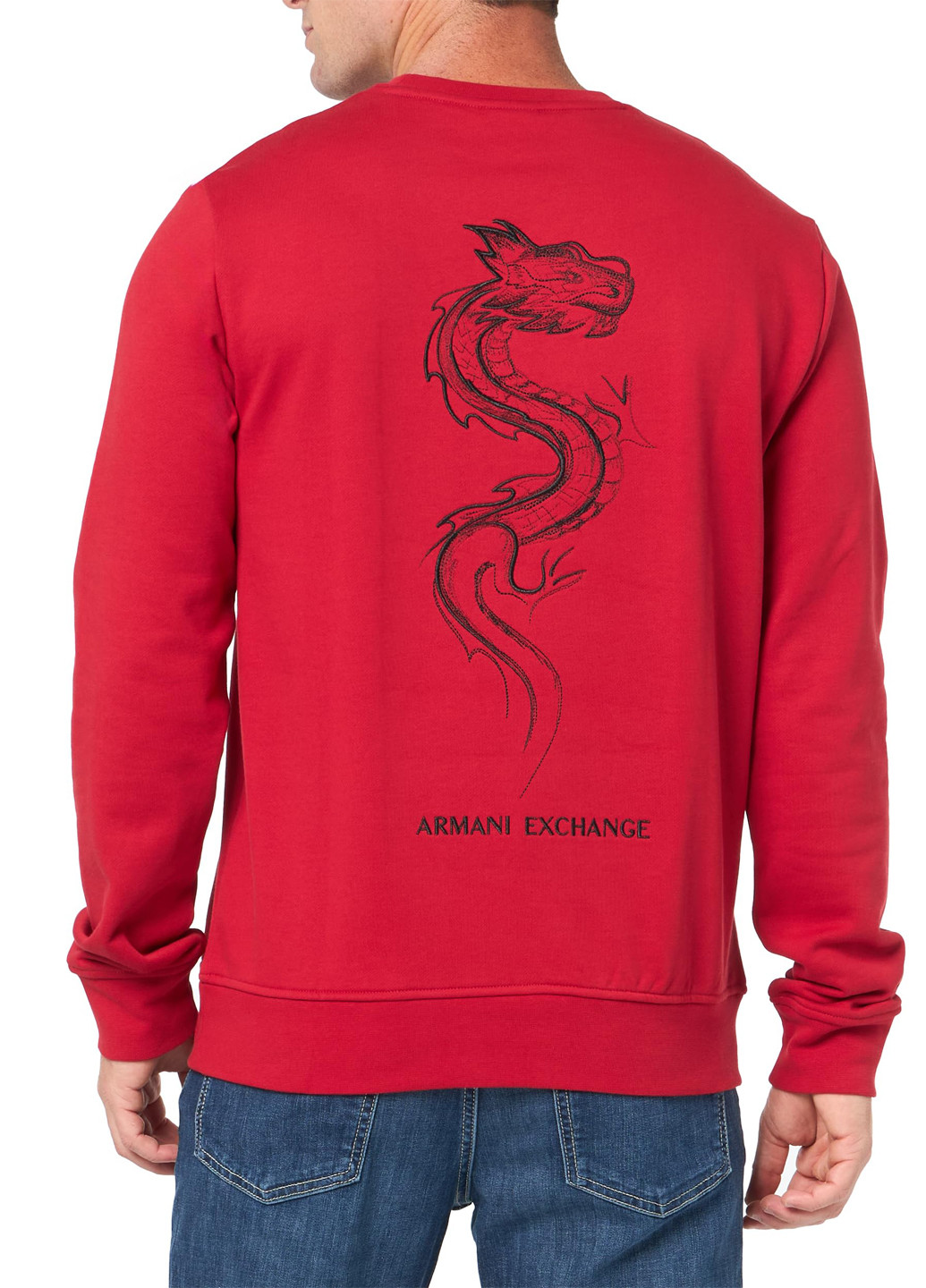 Червоний світшот Armani Exchange дракон вишивка (302951002)