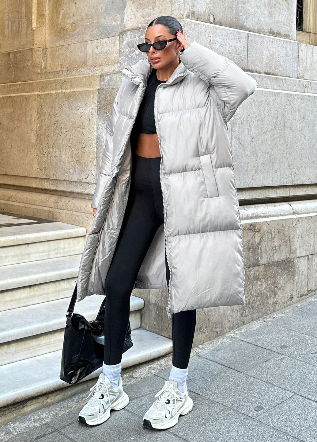 Серая зимняя куртка SHEIN