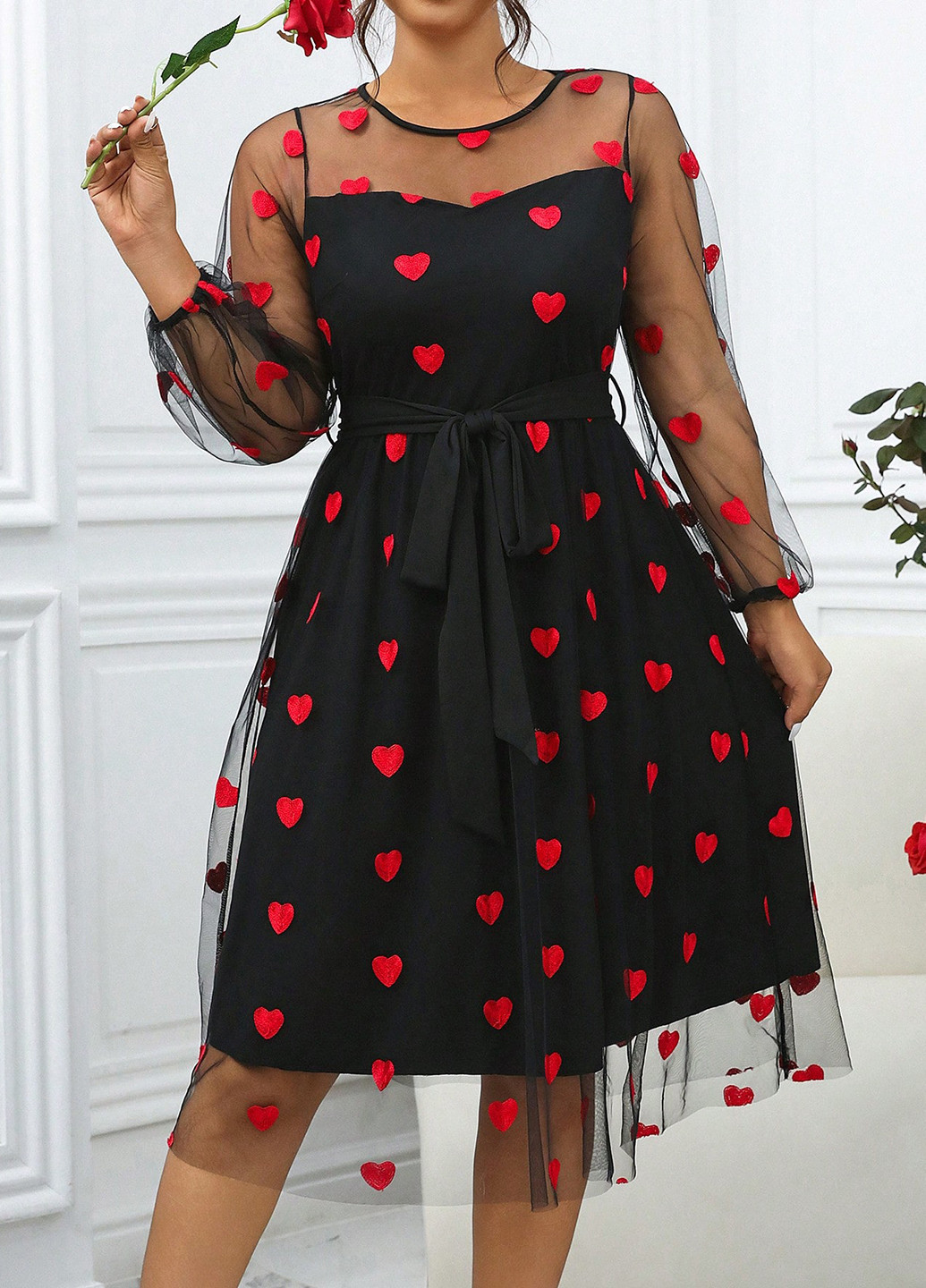 Комбінована кежуал сукня SHEIN сердечка