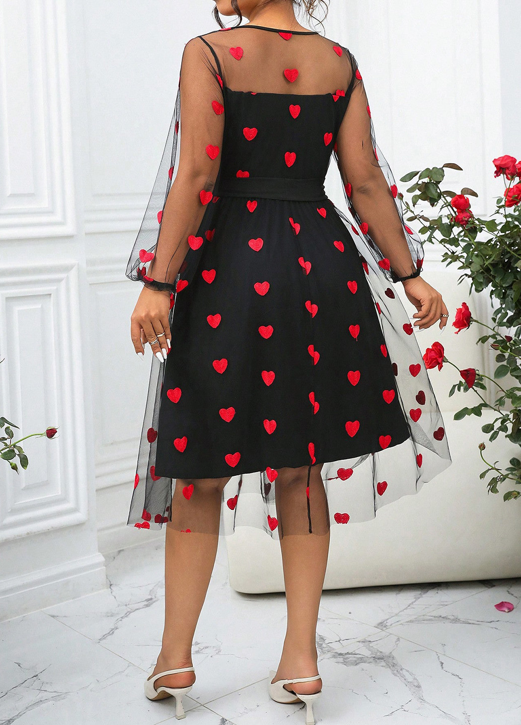 Комбінована кежуал сукня SHEIN сердечка