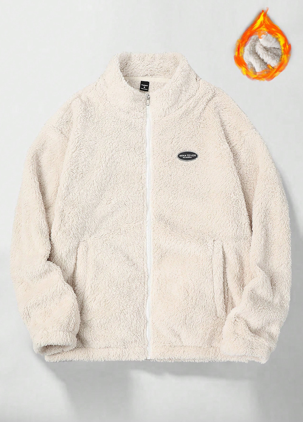 Светло-бежевая зимняя куртка SHEIN