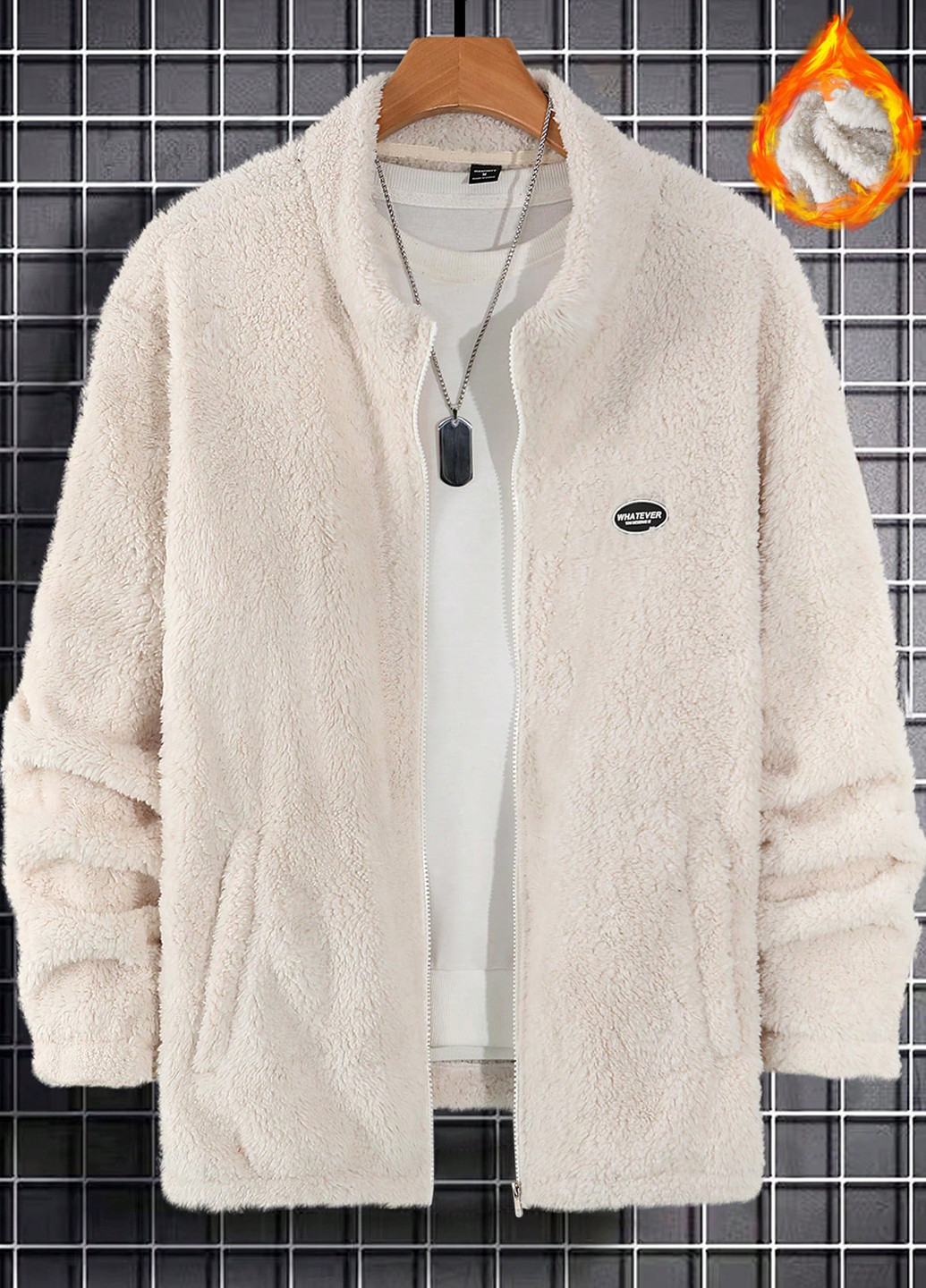 Светло-бежевая зимняя куртка SHEIN