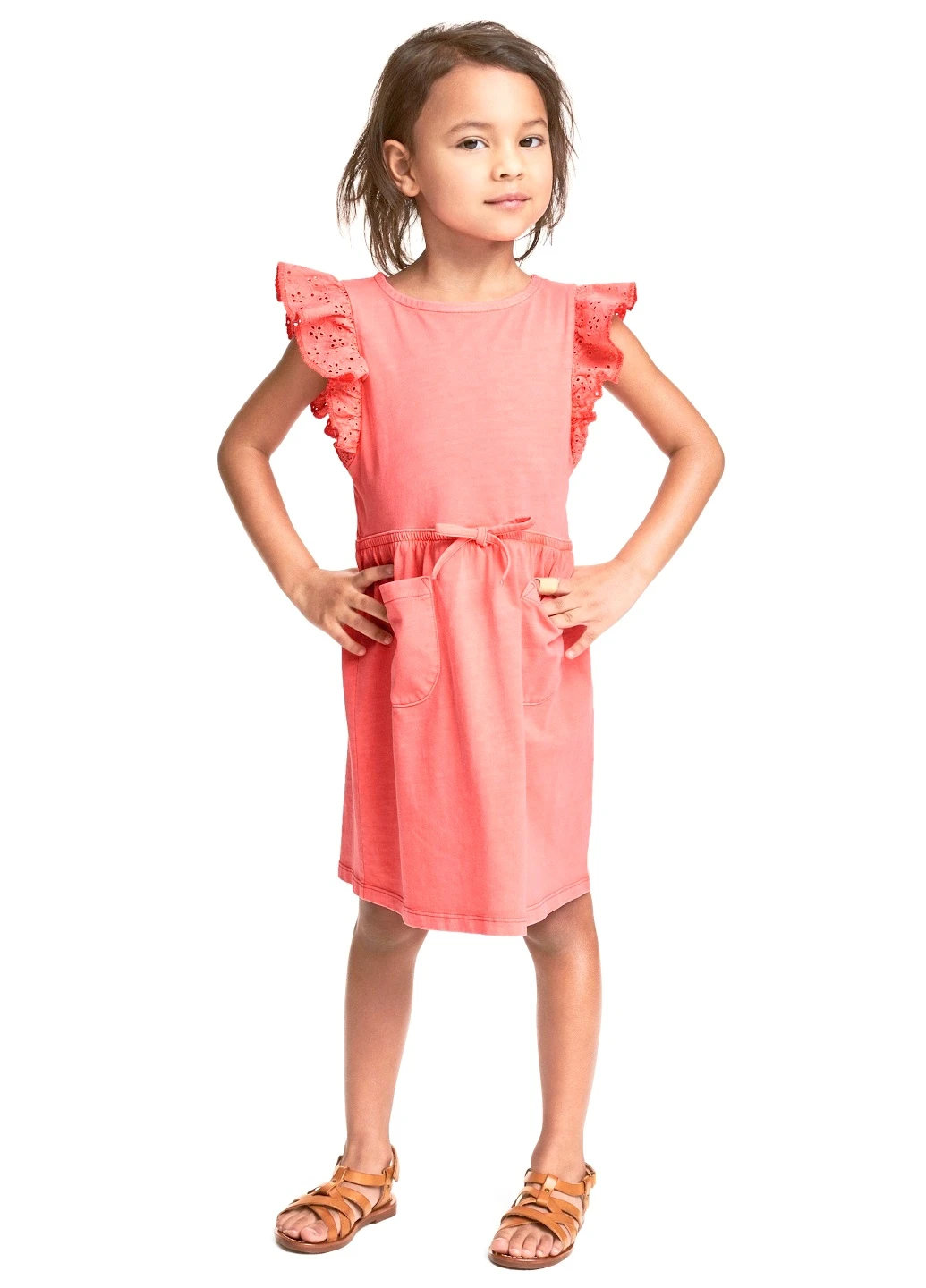 Коралловое платье H&M (192480256)