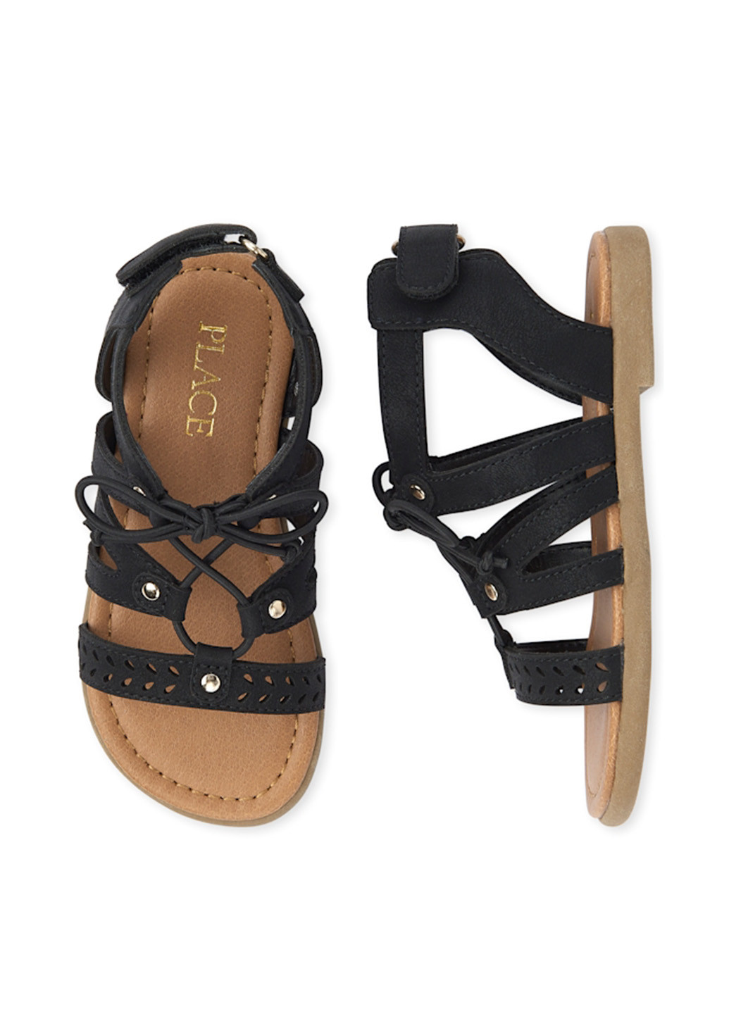 Черные кэжуал сандалии The Children's Place на липучке