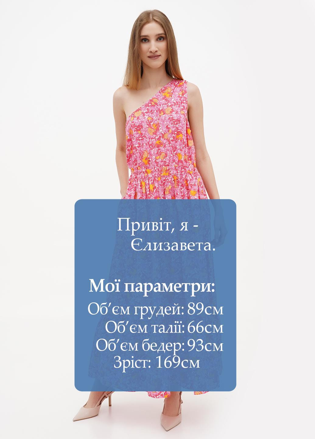 Розовое кэжуал платье на одно плечо J.Crew с цветочным принтом