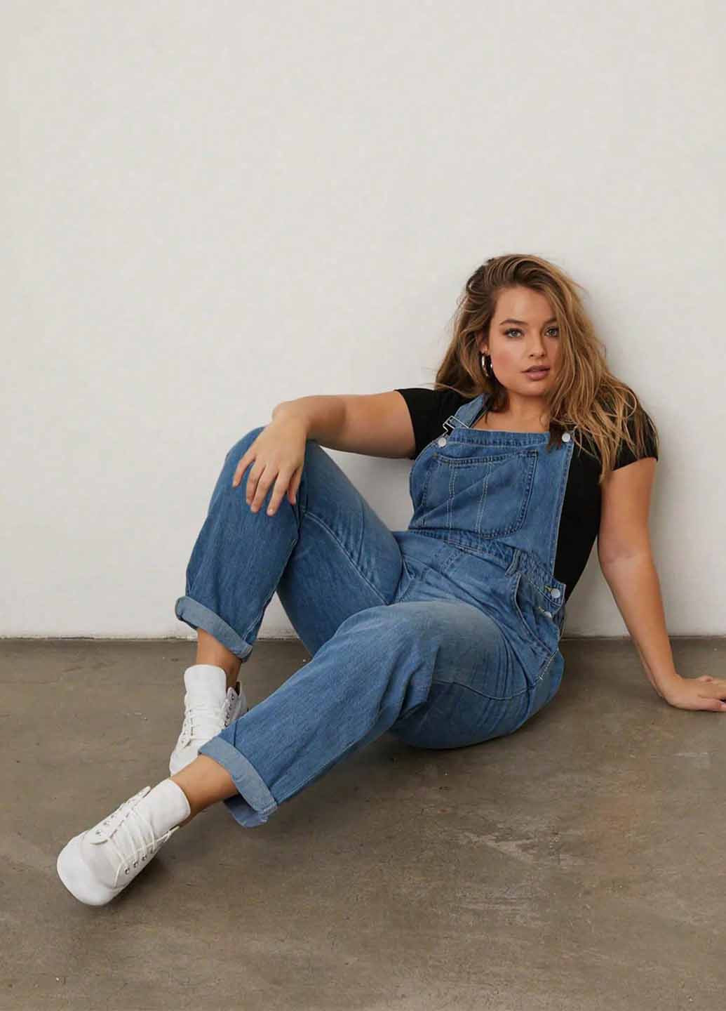 Комбінезон SHEIN комбінезон-брюки однотонний синій джинсовий бавовна, джинс