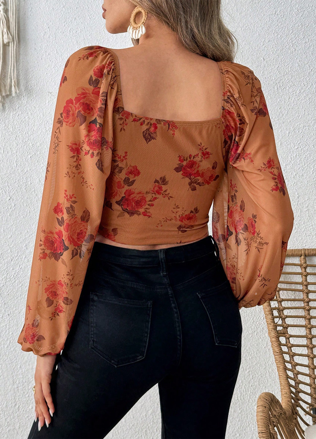 Коричнева блуза SHEIN