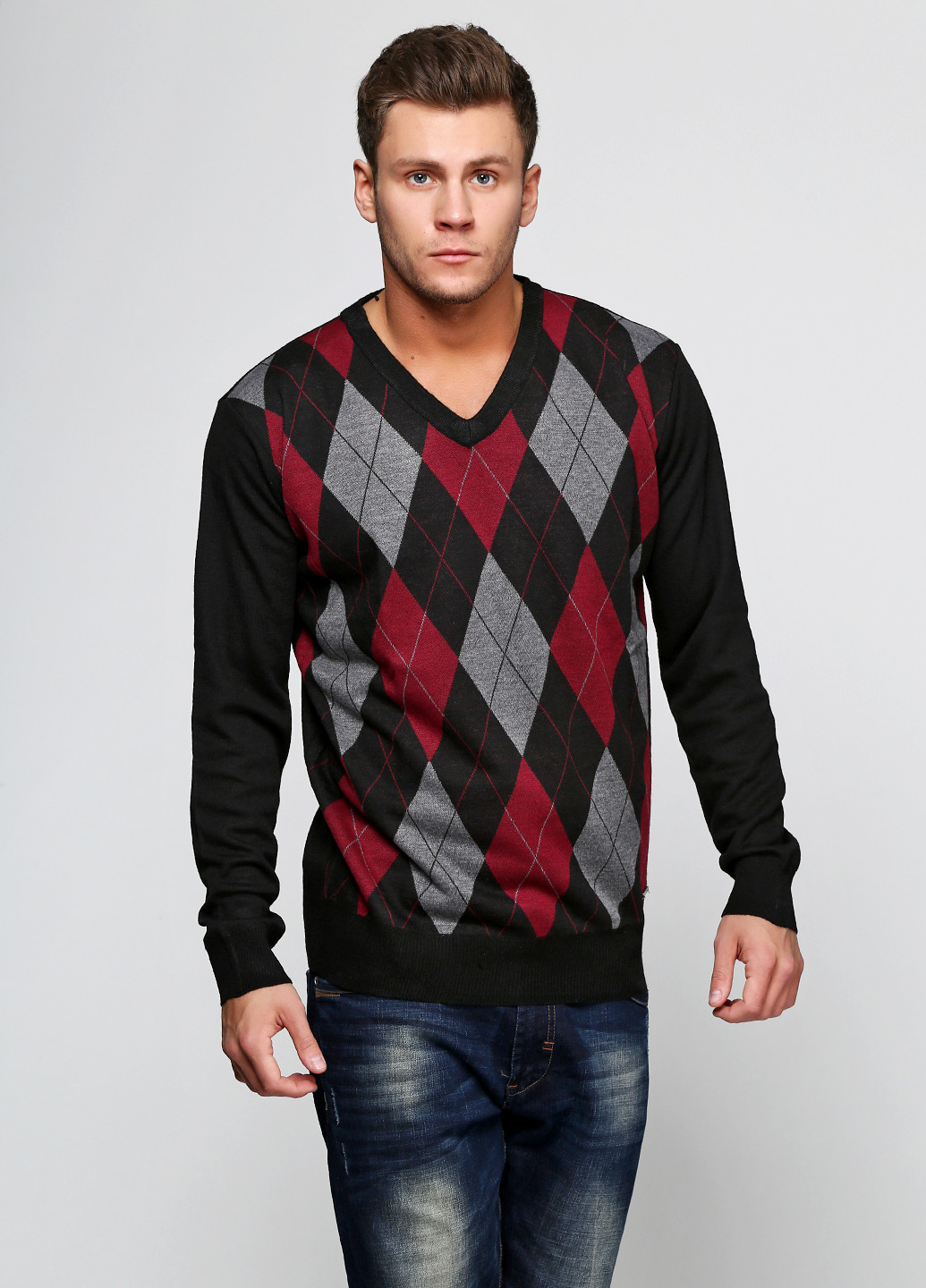 Темно-красный демисезонный пуловер пуловер Pierre Cardin