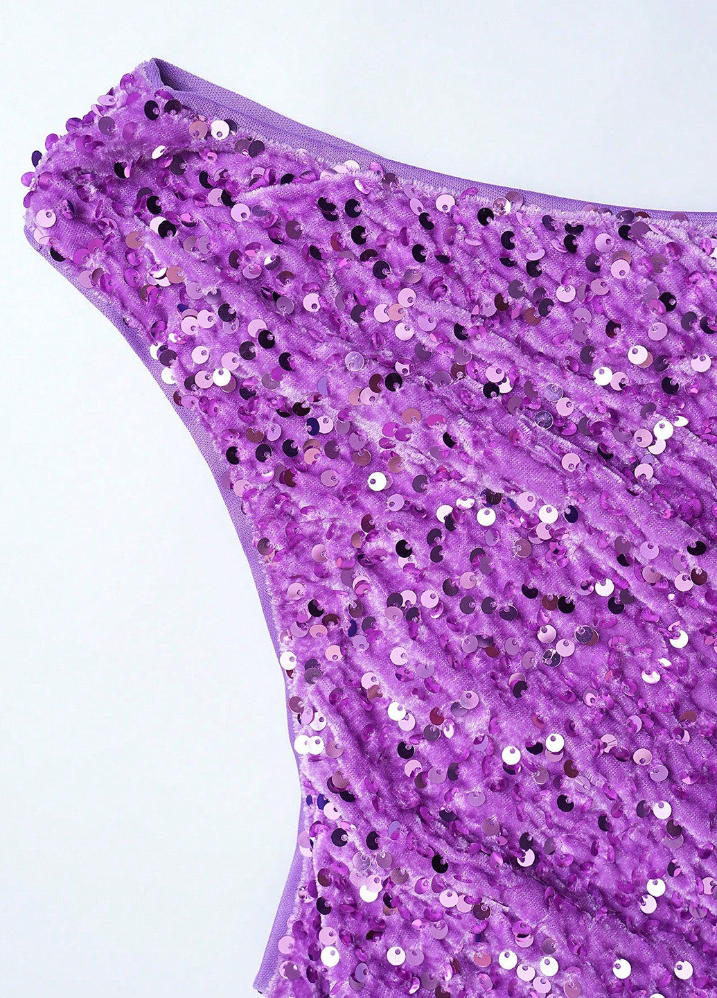 Светло-Фиолетовое вечернее платье годе, на одно плечо SHEIN однотонное