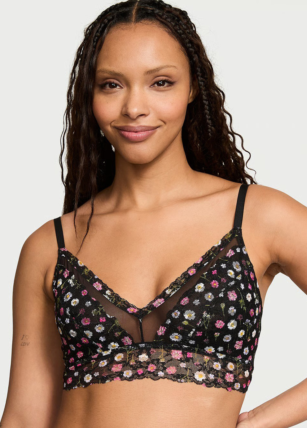 Чорний бралетт бюстгальтер Victoria's Secret без кісточок поліамід, мереживо