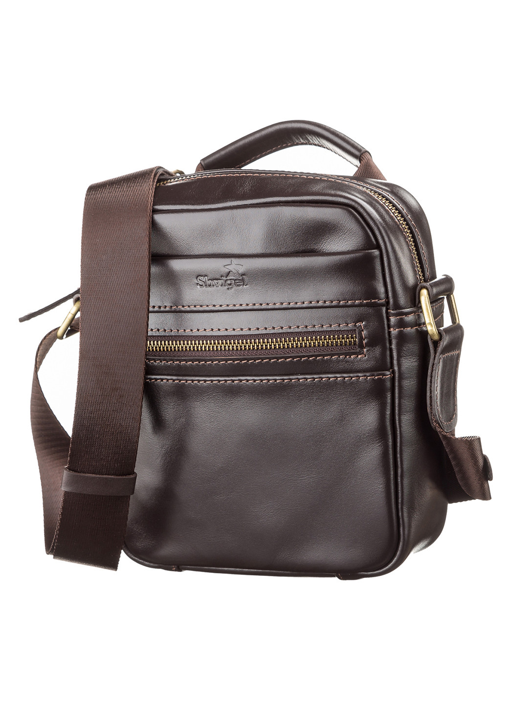 Чоловіча шкіряна сумка 18х21х7,5 см Shvigel (252133162)
