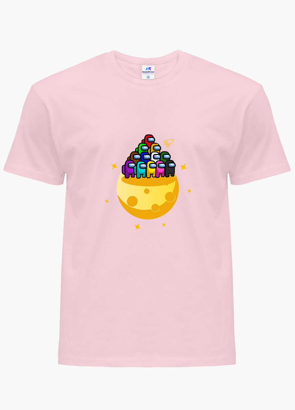 Рожева демісезонна футболка дитяча амонг ас (among us) (9224-2584) MobiPrint