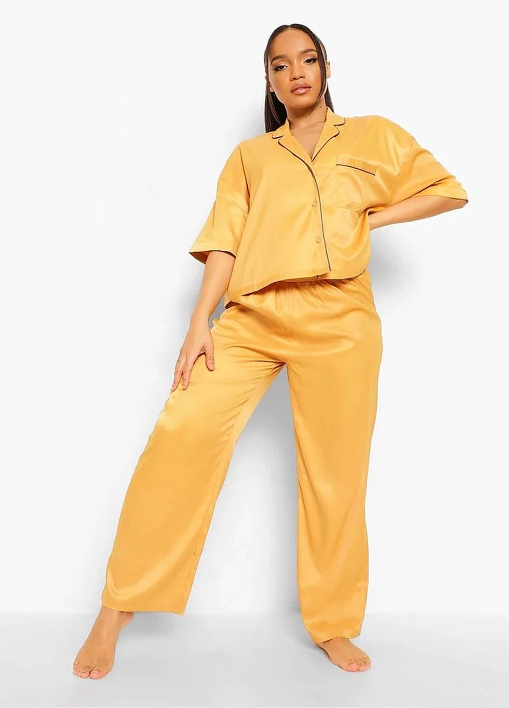 Гірчична всесезон піжама Boohoo