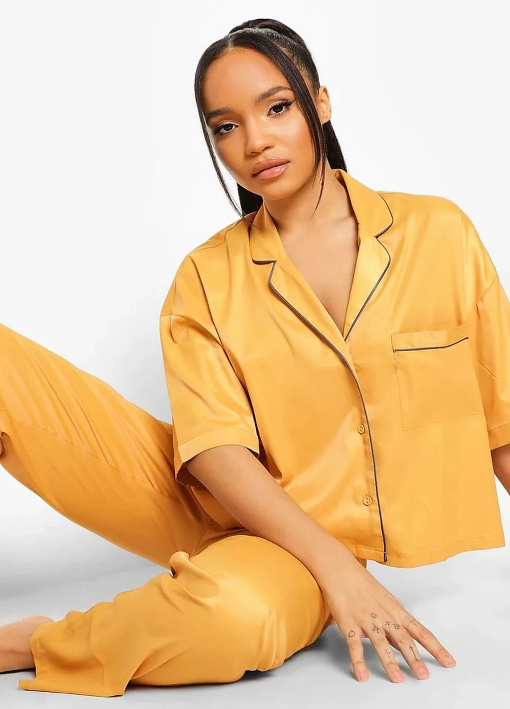 Гірчична всесезон піжама Boohoo