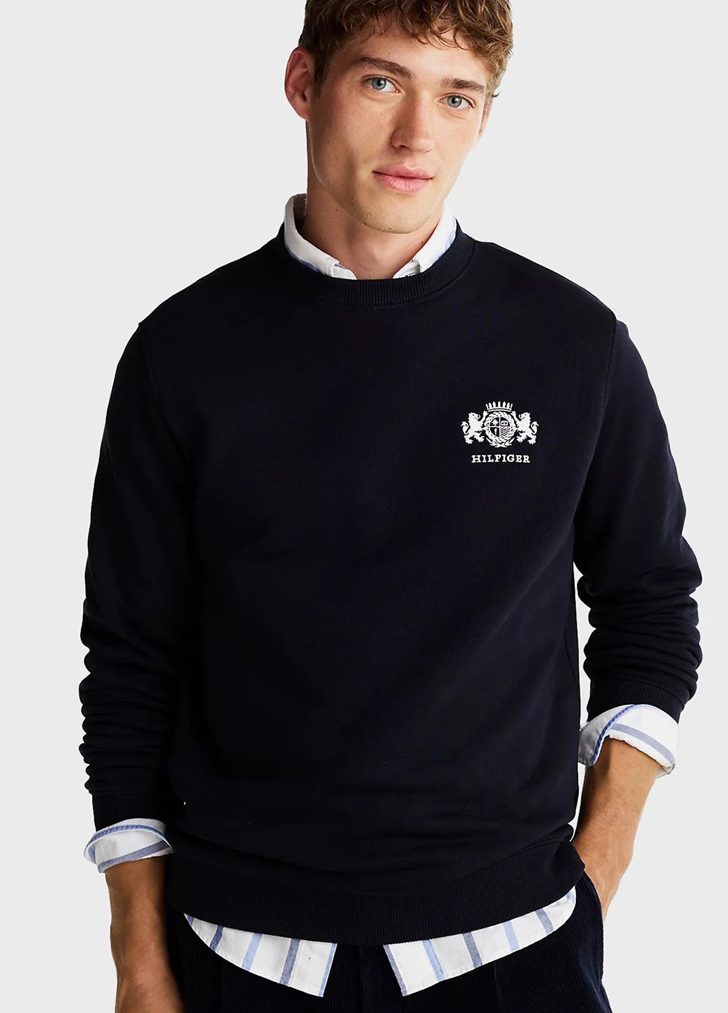 Темно-синій світшот Tommy Hilfiger логотип без декору (315010120)