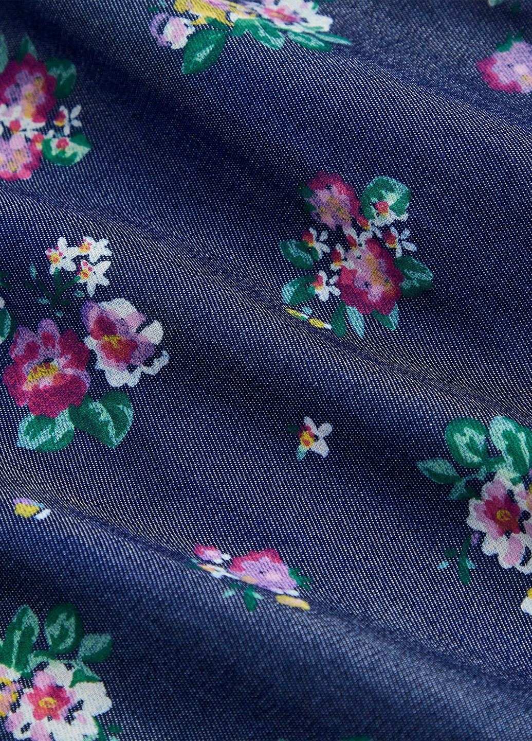 Комбінезон SHEIN комбінезон-брюки квітковий синій джинсовий ліоцелл