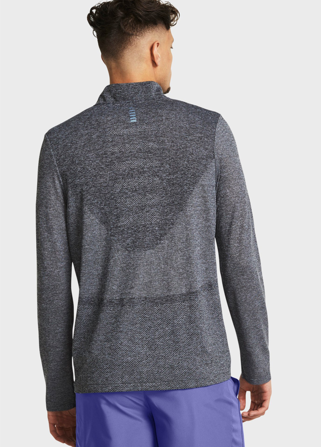 Серо-голубой демисезонный спортивный лонгслив Under Armour меланж