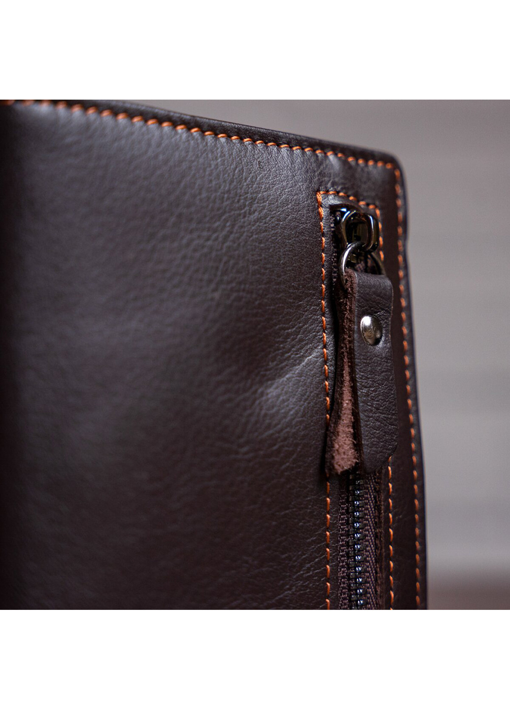 Мужской кожаный кошелек 9х11,5х1,5 см Vintage (252129255)