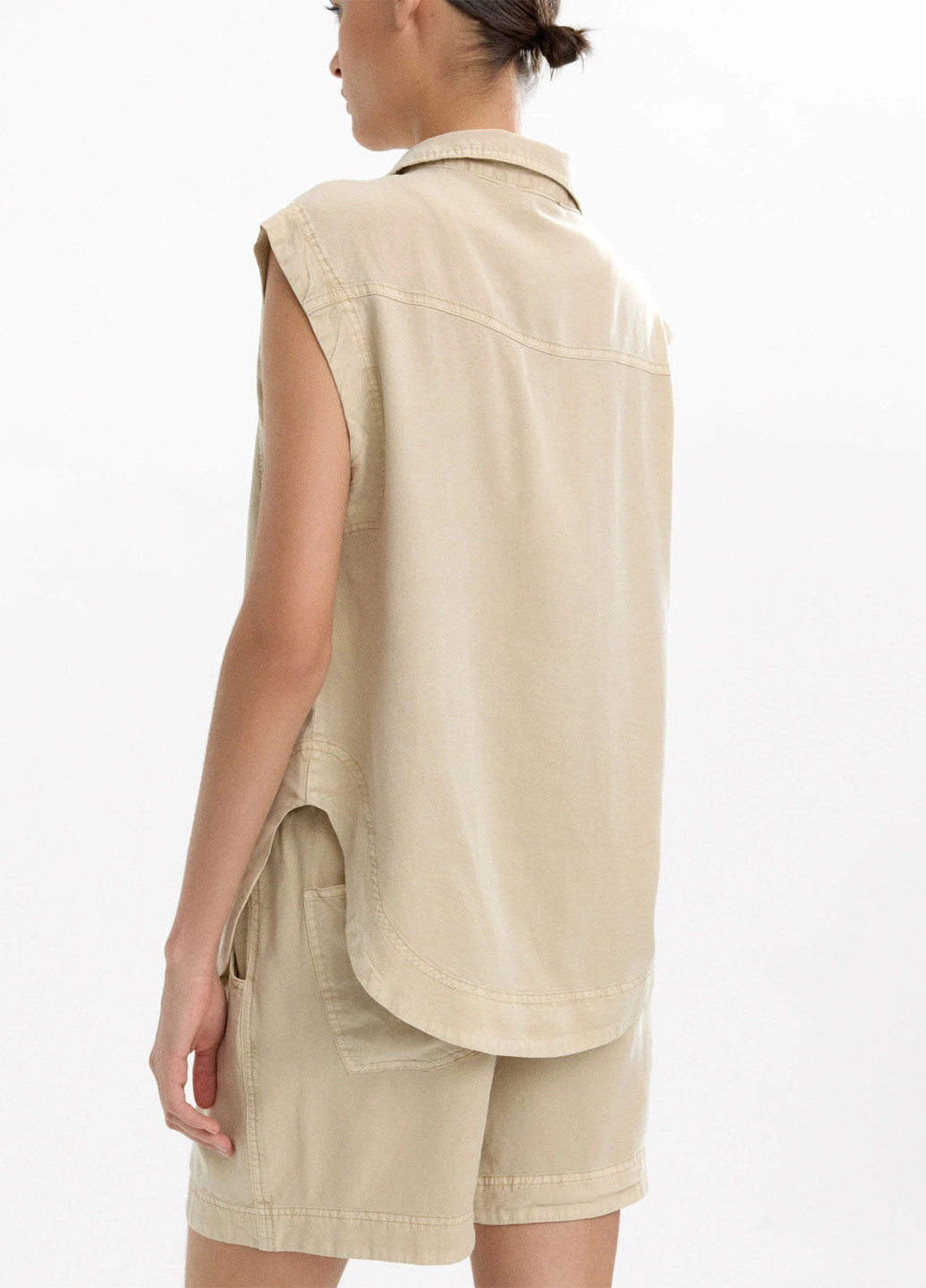 Бежевая кэжуал рубашка однотонная Parfois