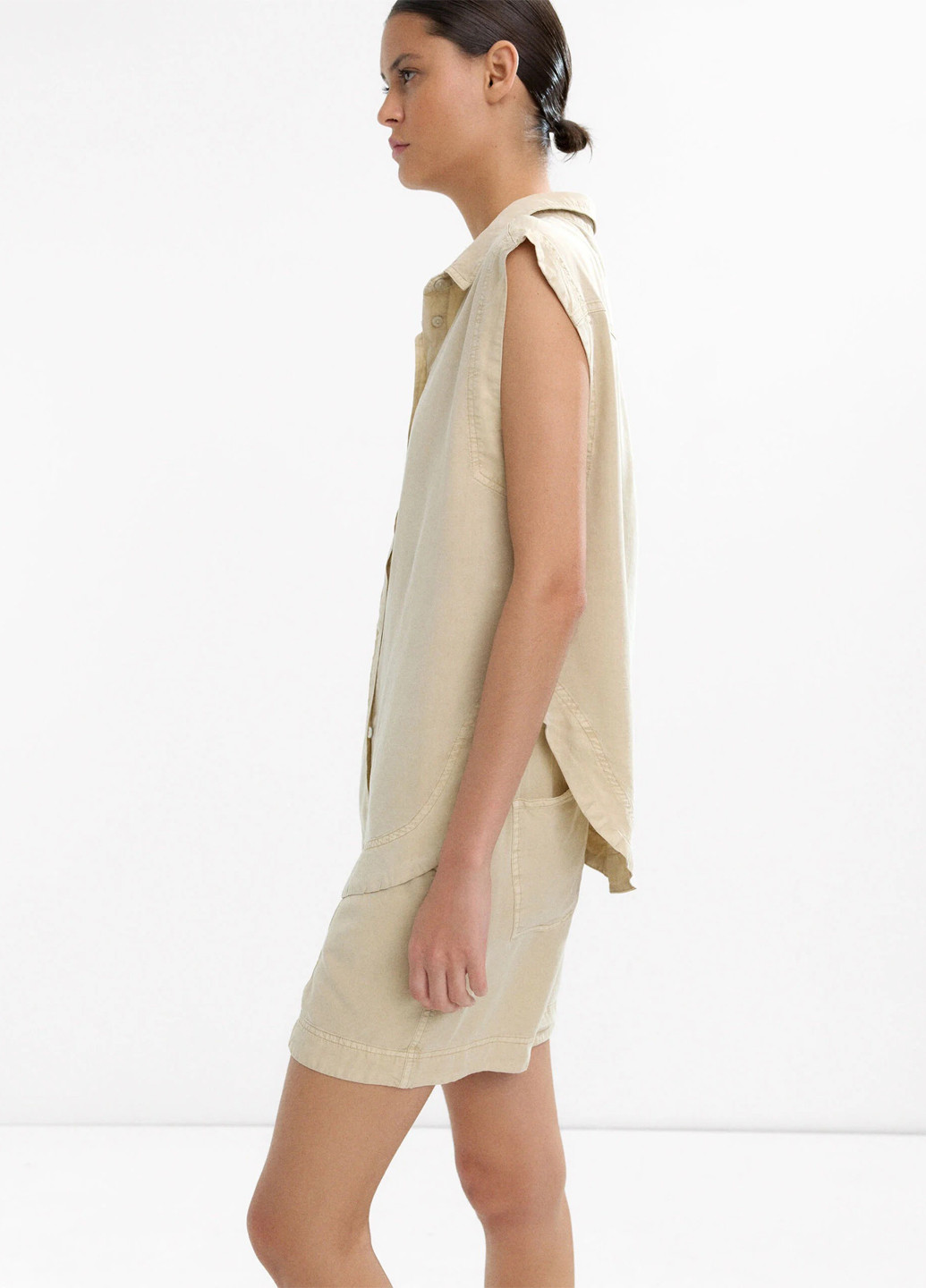 Бежевая кэжуал рубашка однотонная Parfois