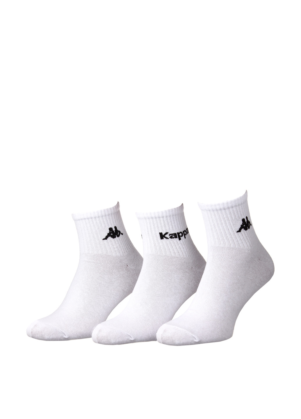 Шкарпетки (3 пари) Kappa з ущільненім носком логотипи білі спортивні