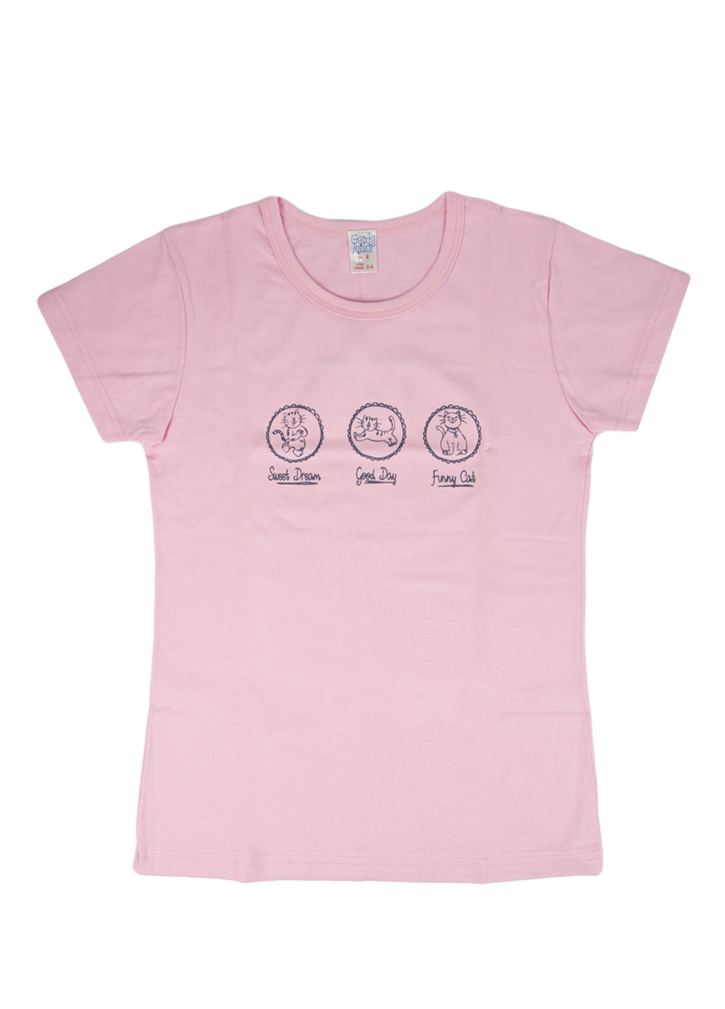 Розовая летняя футболка с коротким рукавом Garda Junior