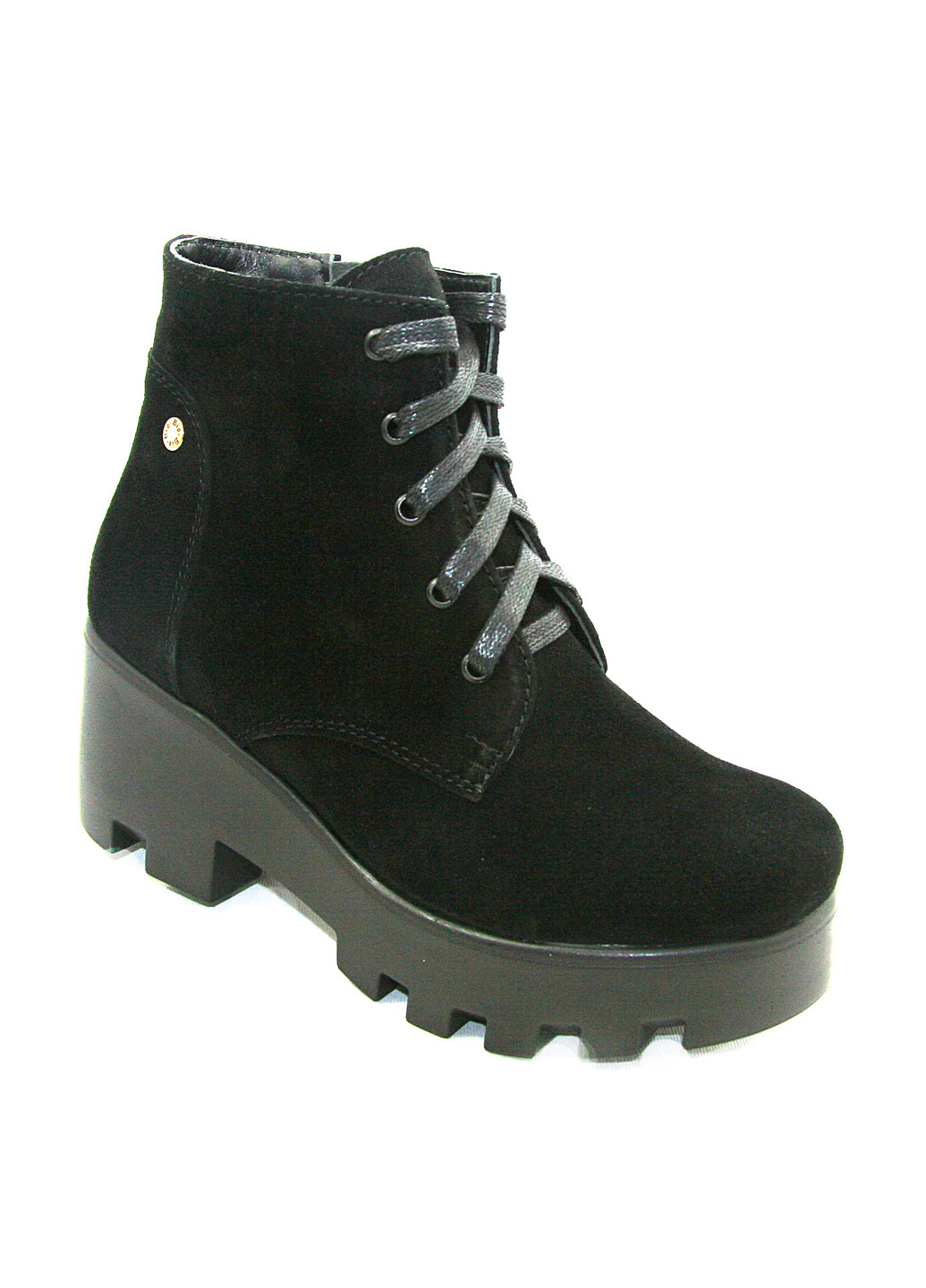 Осенние ботинки Mila на тракторной подошве, со шнуровкой из натуральной замши