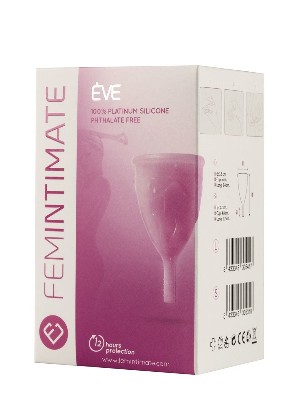 Менструальная чаша Eve Cup размер L, диаметр 3,8см, для обильных выделений Femintimate (254885479)