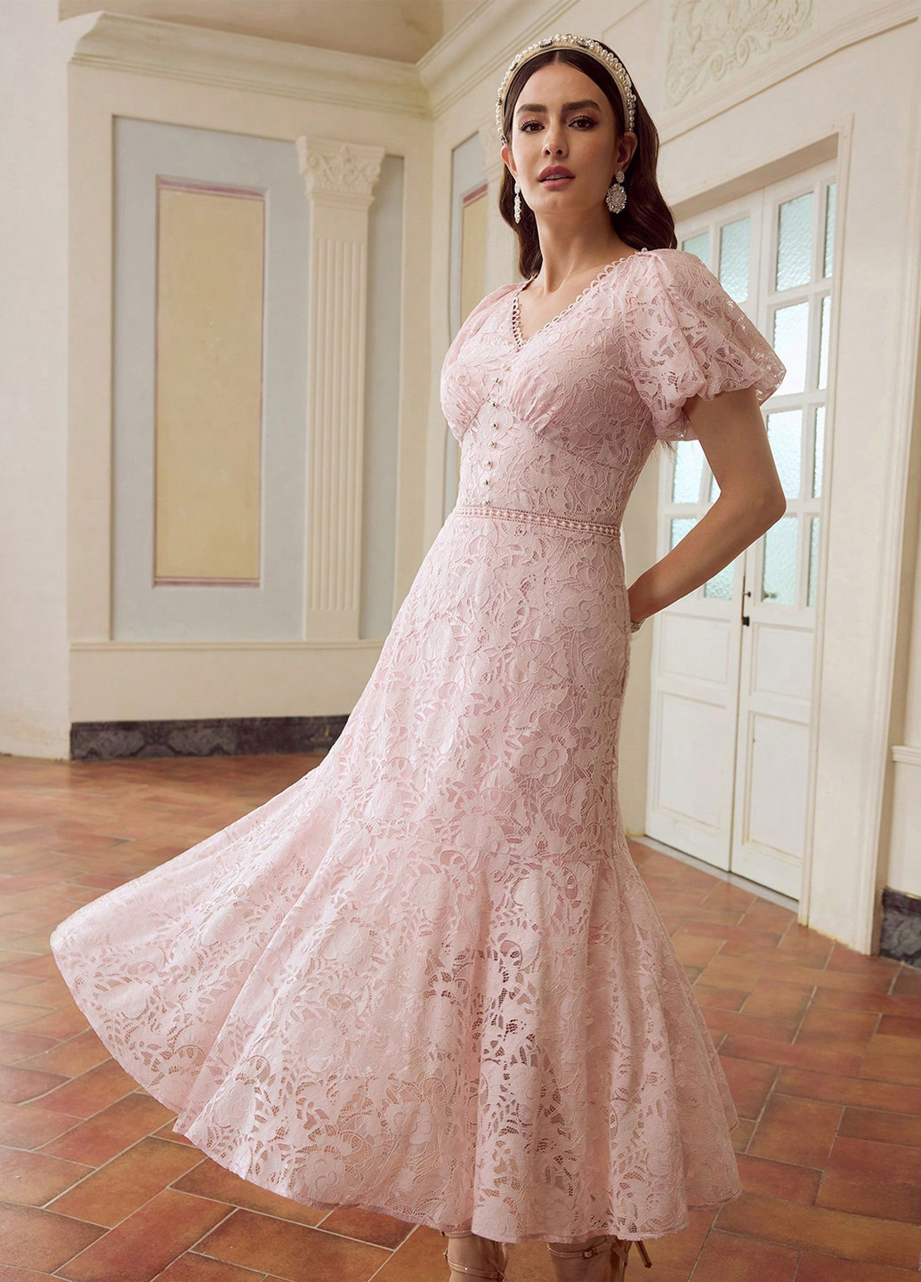 Сіро-бежева кежуал сукня в стилі армпір SHEIN однотонна