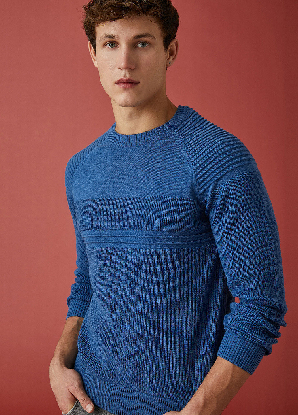 Синий демисезонный свитер джемпер KOTON