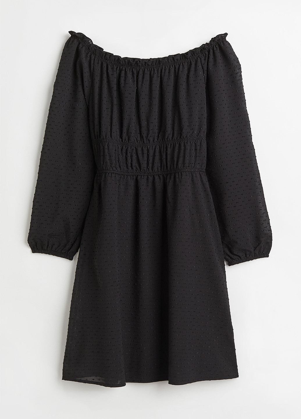 Чорна кежуал сукня з відкритими плечима, кльош H&M однотонна