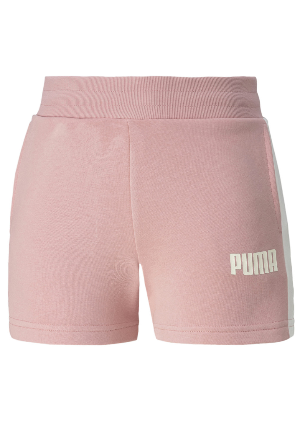 Шорти Puma однотонные розовые спортивные хлопок, полиэстер, эластан