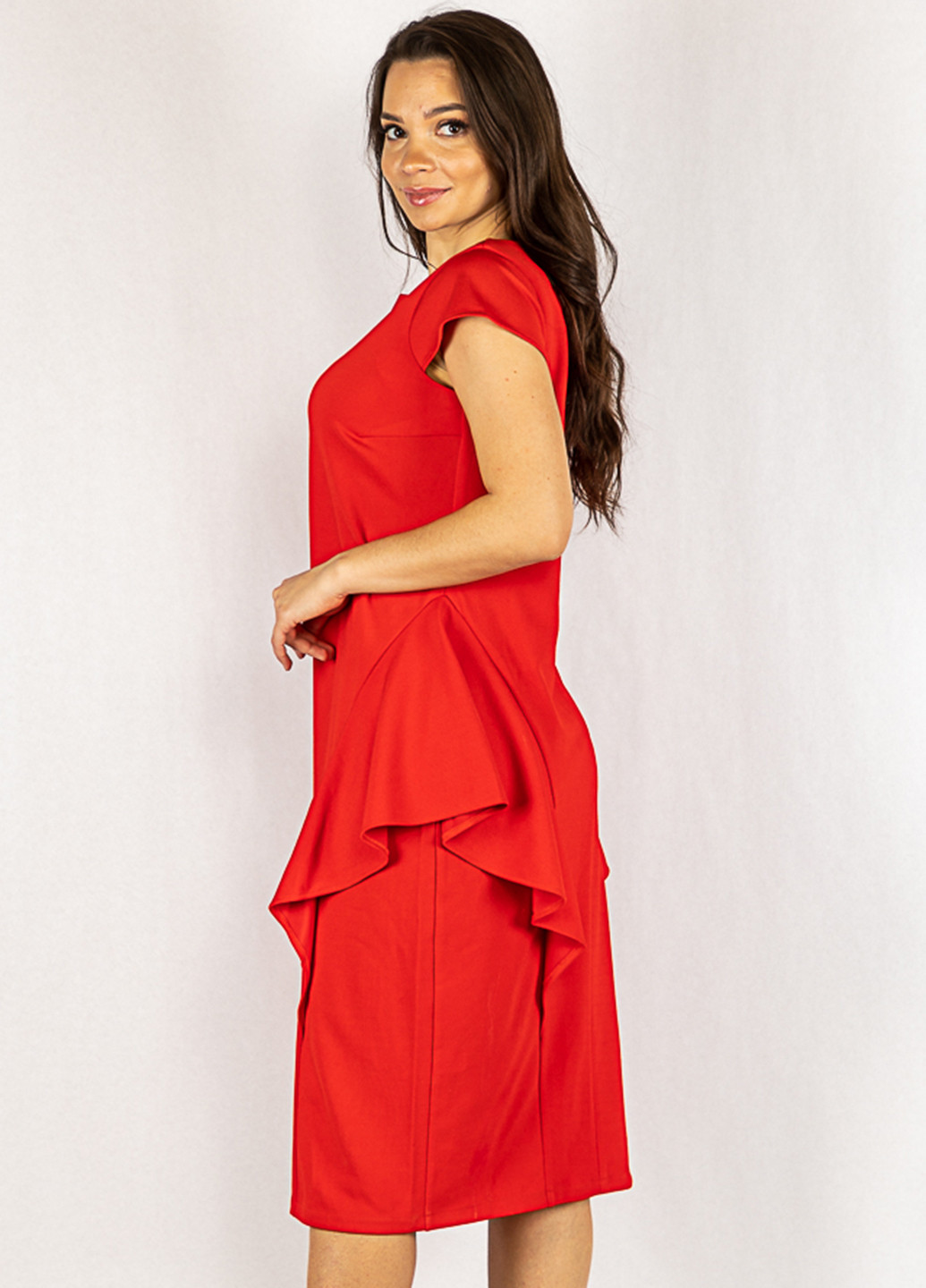 Червона ділова сукня футляр Time of Style однотонна