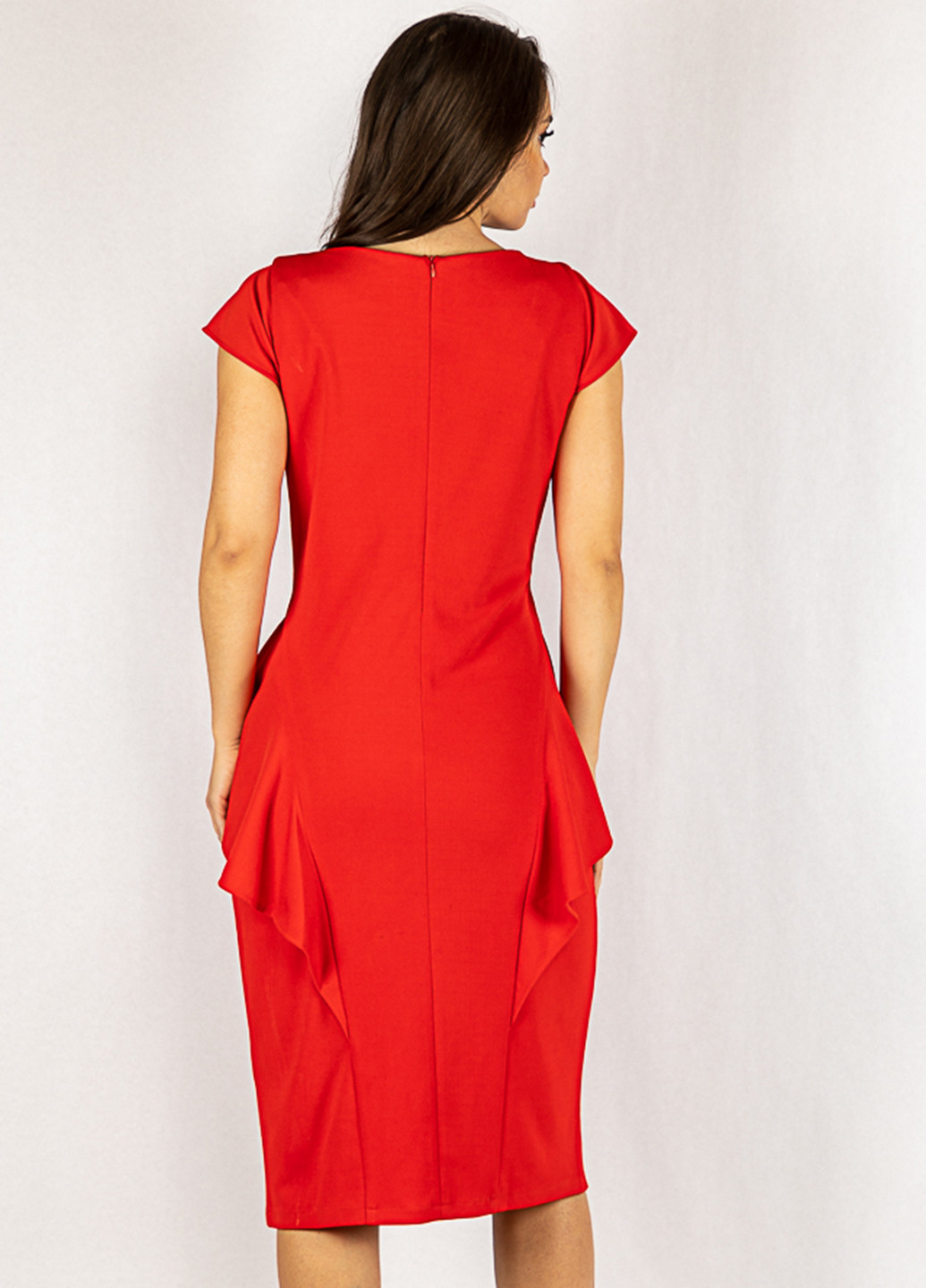 Червона ділова сукня футляр Time of Style однотонна