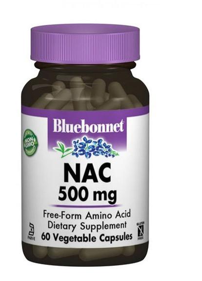 NAC (N-Ацетил-L-Цистеин) 500 mg 60 Caps Bluebonnet Nutrition (256379995)