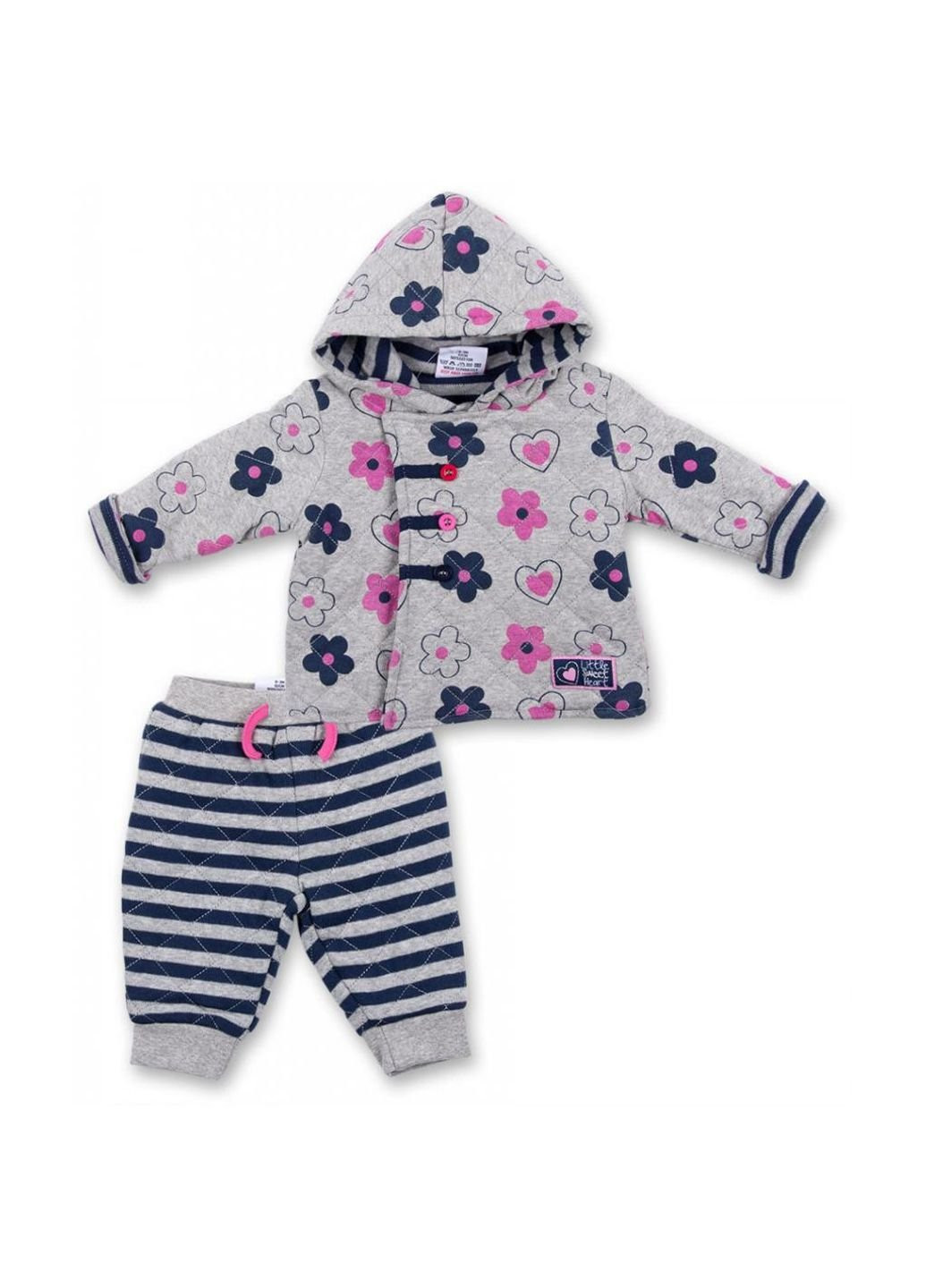 Сіра демісезонна куртка для дівчаток в комплекті зі штанцями (ead6513.0-3) Luvena Fortuna