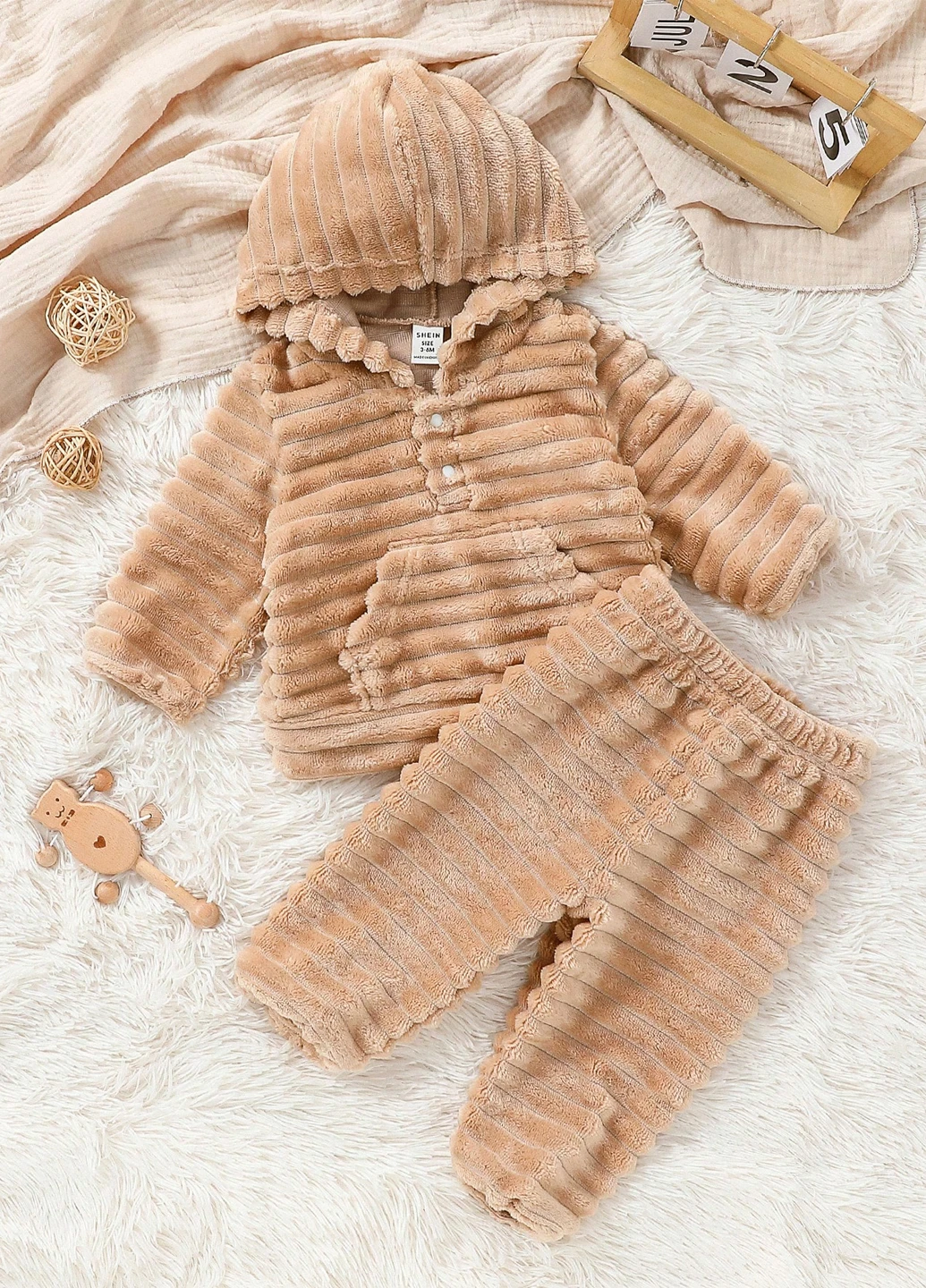 Песочный демисезонный костюм (худи, брюки) брючный SHEIN