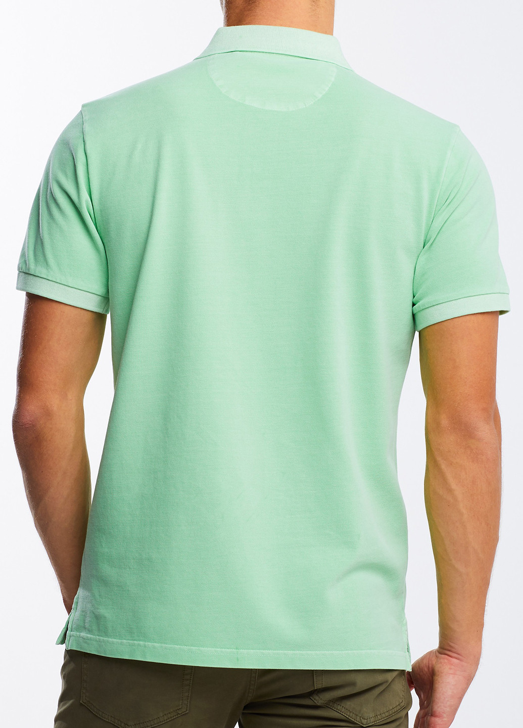 Салатовая футболка-поло для мужчин Gant однотонная