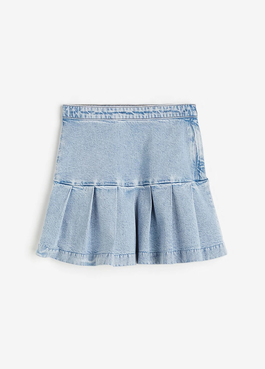Голубая джинсовая, кэжуал однотонная юбка H&M клешированная
