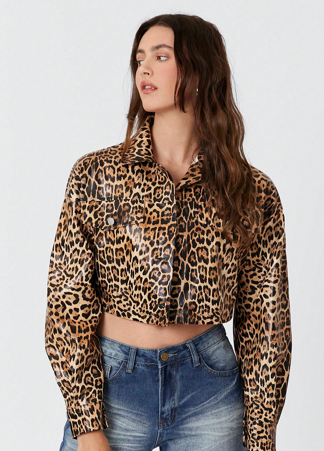 Коричнева демісезонна куртка куртка-піджак SHEIN